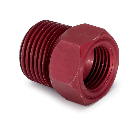 1/2in NPT Aluminum Temp. Adapter Fitting - Red - AutoMeter | Evolution Auto Retroworks