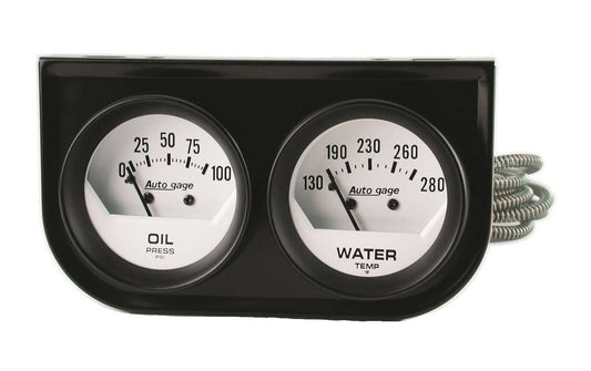 2 - 1/16in Oil/Water Short Sweep Console - AutoMeter | Evolution Auto Retroworks
