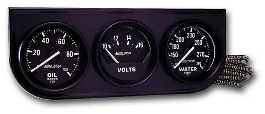 2in Black Mech Gauge Pnl 3 - Gauge Oil/Volt/Water - AutoMeter | Evolution Auto Retroworks
