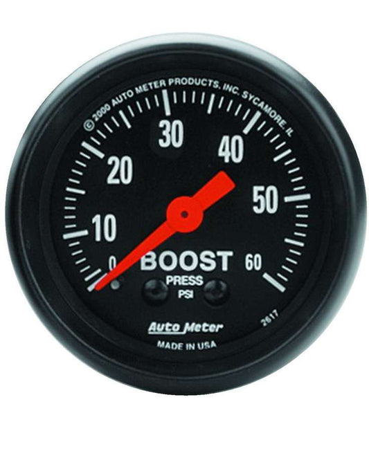 2 - 1/16in Z - Series Boost Gauge 0 - 60psi - AutoMeter | Evolution Auto Retroworks