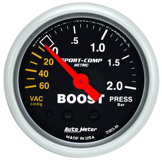 2 - 1/16in S/C Boost/Vacuum Gauge - AutoMeter | Evolution Auto Retroworks
