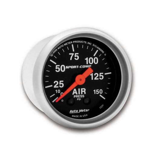 2 - 1/16in S/C Air Press. Gauge 0 - 150psi - AutoMeter | Evolution Auto Retroworks
