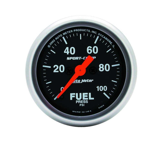 Sport Comp 2 1/16in Fuel 0 - 100 PSI Elec. - AutoMeter | Evolution Auto Retroworks