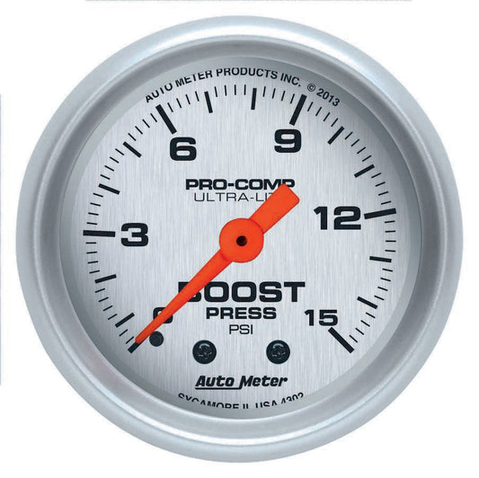 2 - 1/16 U/L Boost Gauge 0 - 15psi - AutoMeter | Evolution Auto Retroworks