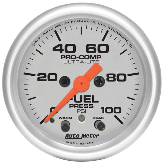 2 - 1/16 U/L Fuel Press Gauge 0 - 100psi - AutoMeter | Evolution Auto Retroworks
