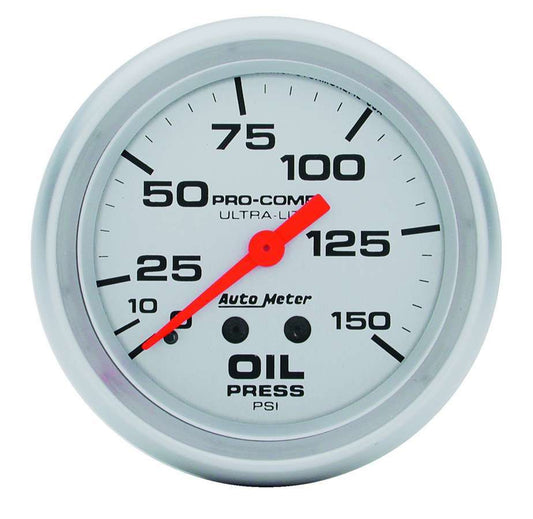 Ultra Lite 2 5/8in Oil 0 - 150 PSI Mech. - AutoMeter | Evolution Auto Retroworks