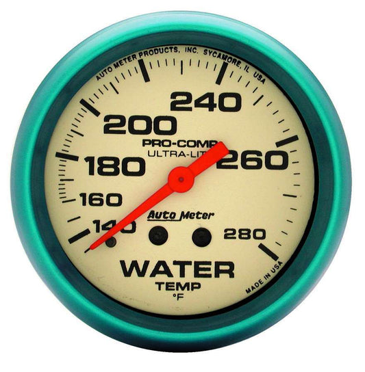 2 - 5/8 Ultra - Nite Water Temp Gauge 140 - 280 - AutoMeter | Evolution Auto Retroworks