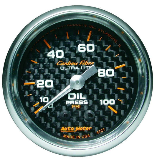 C/F 2 - 1/16in Oil Pressure Gauge 0 - 100PSI - AutoMeter | Evolution Auto Retroworks