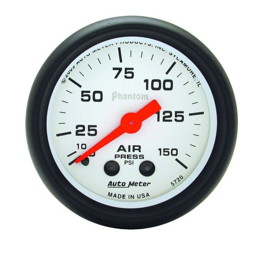 2 - 1/16 Phantom Air Press. Gauge 0 - 150psi - AutoMeter | Evolution Auto Retroworks