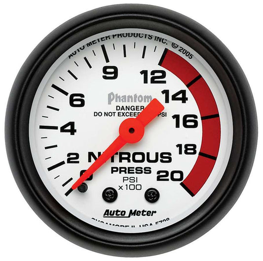 2 - 1/16in Phantom Nitrous Pressure Gauge - AutoMeter | Evolution Auto Retroworks
