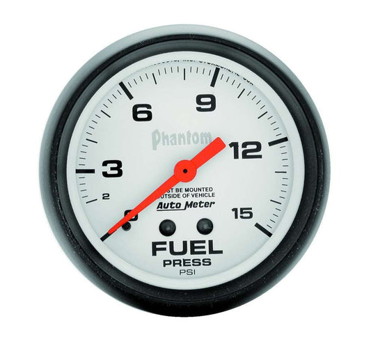2 - 5/8in Phantom Fuel Press. Gauge 0 - 15psi - AutoMeter | Evolution Auto Retroworks