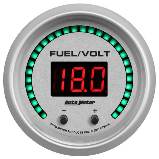 2 - 1/16 Fuel/Volt Gauge Elite Digital UL Series - AutoMeter | Evolution Auto Retroworks