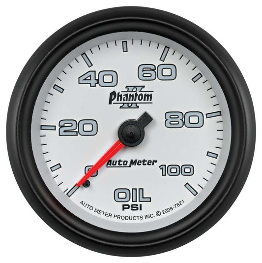 2 - 5/8 Phantom II Oil Pressure Gauge 0 - 100psi - AutoMeter | Evolution Auto Retroworks