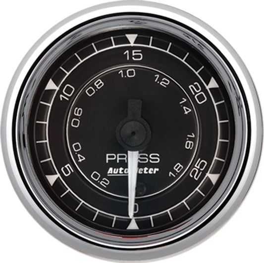 2/16 Chrono Chrome Gauge Pressure 30PSI - AutoMeter | Evolution Auto Retroworks
