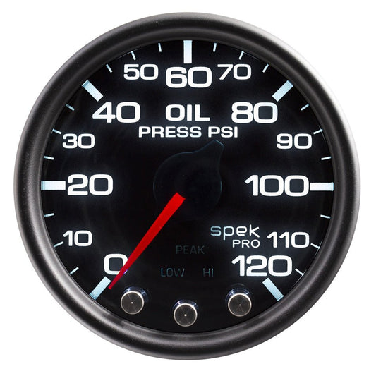 Spek - Pro Oil Pressure Gauge 0 - 120psi 2 - 1/16 - AutoMeter | Evolution Auto Retroworks