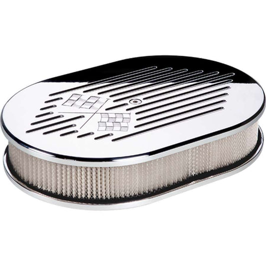 Small Oval Air Cleaner W/Flags - Billet Specialties | Evolution Auto Retroworks