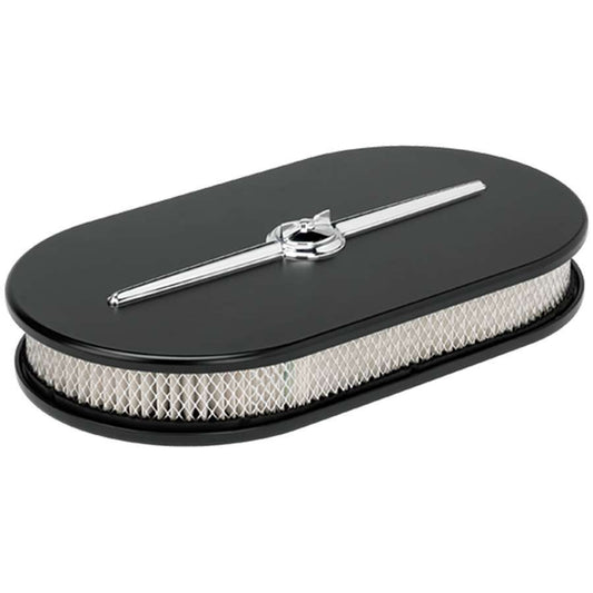 Oval Air Cleaner Large Streamline Black - Billet Specialties | Evolution Auto Retroworks