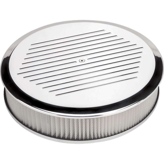 Air Cleaner 14in Round Ball Milled Polished - Billet Specialties | Evolution Auto Retroworks