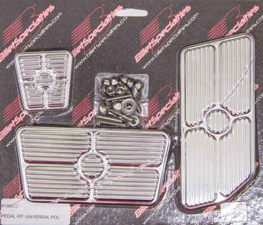 Universal Pedal Kits Grooved Polished - Billet Specialties | Evolution Auto Retroworks