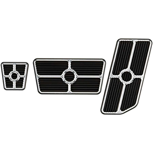 Universal Pedal Kits Grooved Black - Billet Specialties | Evolution Auto Retroworks
