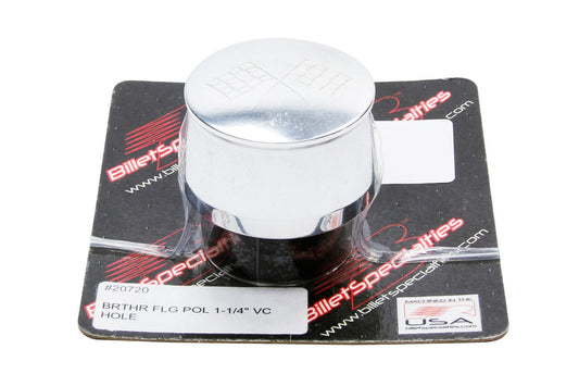 Polished Breather Cross Flags Logo - Billet Specialties | Evolution Auto Retroworks