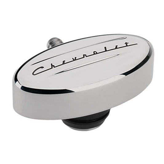 PCV Breather 1 - 1/4in VC Retro Polished Chevrolet - Billet Specialties | Evolution Auto Retroworks