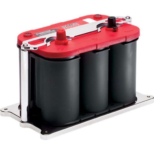 Optima Battery Mount Polished - Billet Specialties | Evolution Auto Retroworks