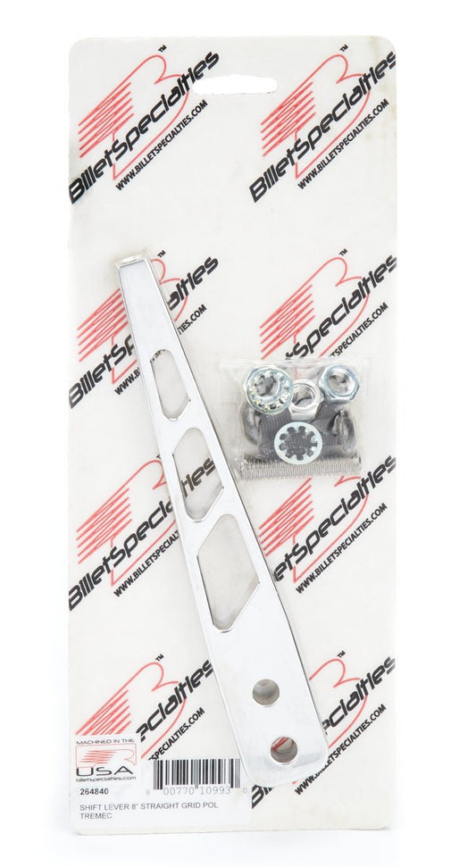 Shift Lever 8in Straight Grid Polished Tremec - Billet Specialties | Evolution Auto Retroworks