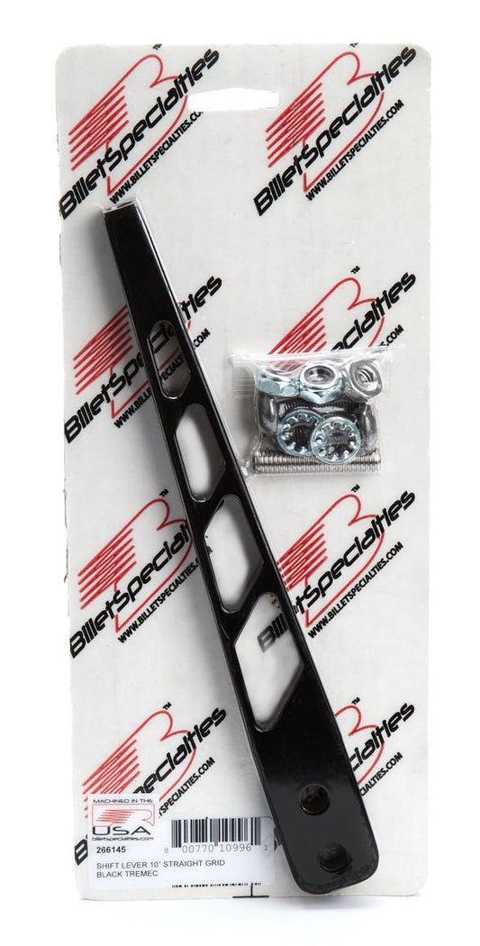 Shift Lever 10in Straigh t Grid Black Tremec - Billet Specialties | Evolution Auto Retroworks