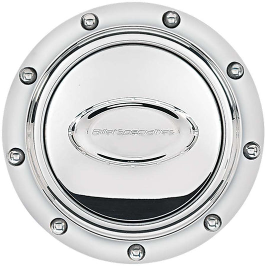 Horn Button Riveted Polished Logo - Billet Specialties | Evolution Auto Retroworks