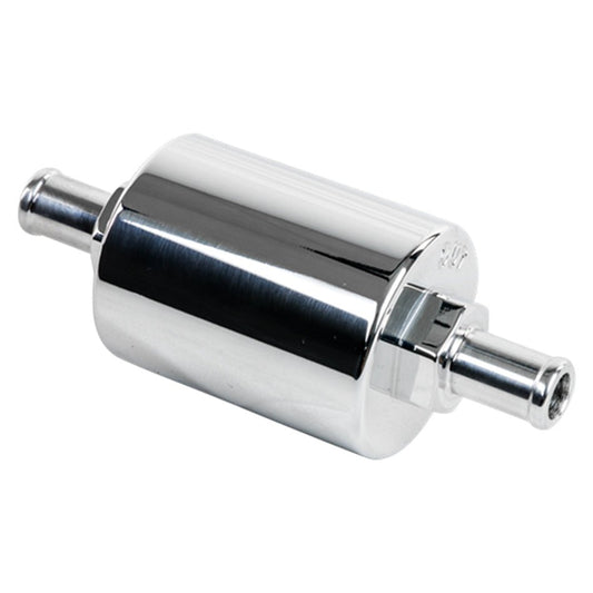 In Line Fuel Filter 3/8 in Barbed Polished - Billet Specialties | Evolution Auto Retroworks