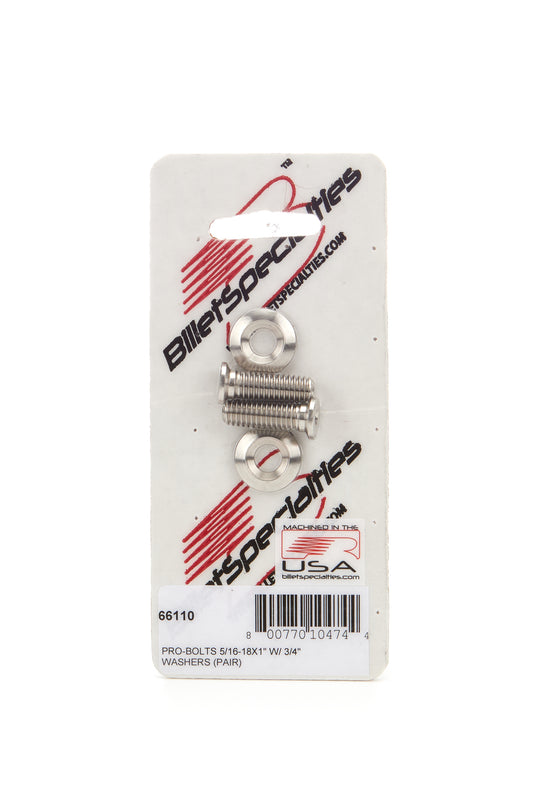 5/16 - 18 x 1in SS Bolts Pair - Billet Specialties | Evolution Auto Retroworks