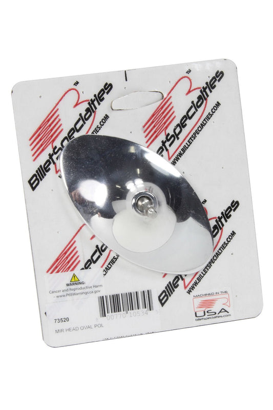Mirror - Oval - Polished 2 5/16in x 4 3/16in - Billet Specialties | Evolution Auto Retroworks