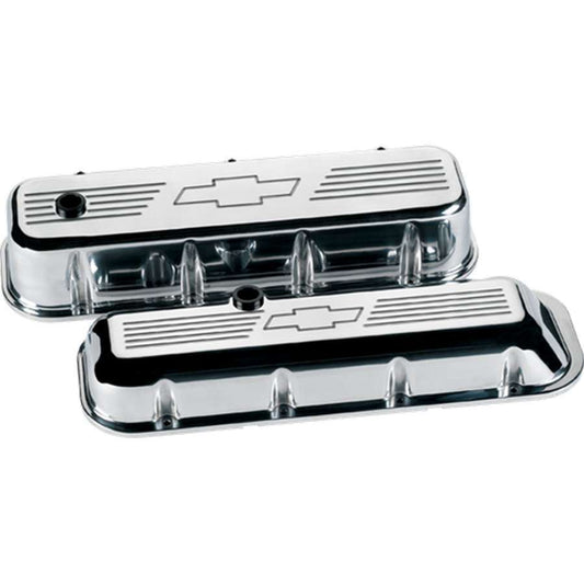 BBC Valve Covers Bowtie Logo Tall - Billet Specialties | Evolution Auto Retroworks