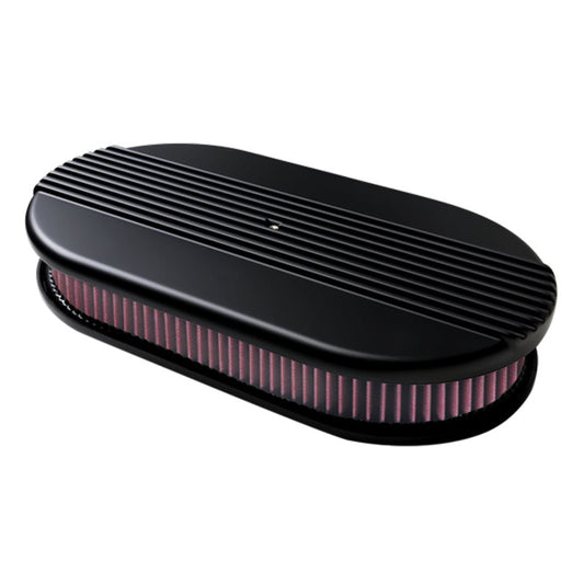 Air Cleaner Dual Quad Ribbed Black - Billet Specialties | Evolution Auto Retroworks