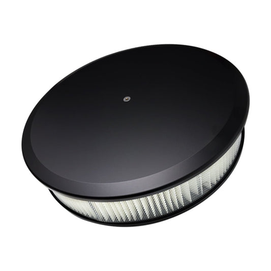 Air Cleaner 14in Round Plain Black - Billet Specialties | Evolution Auto Retroworks
