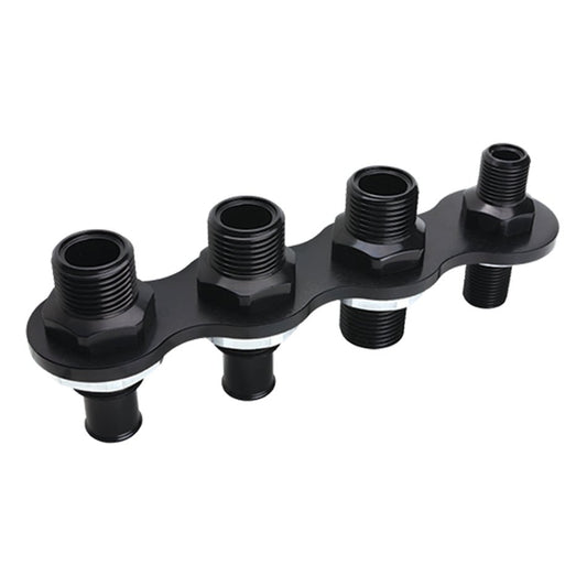 A/C & Heat Bulkhead Inli ne Push On 4 - Port Black - Billet Specialties | Evolution Auto Retroworks
