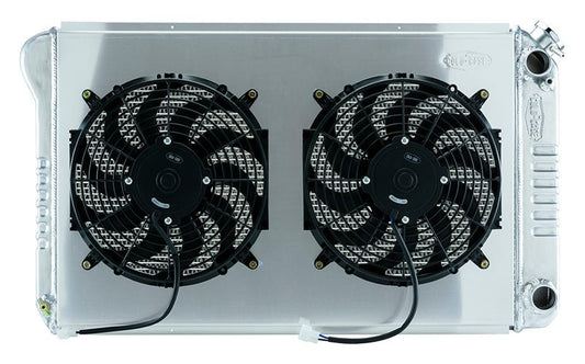 67-76 Chevy GMC Pickup Truck LS Swap Aluminum Radiator and 14 Inch Fan Kit - Cold Case Radiators | Evolution Auto Retroworks