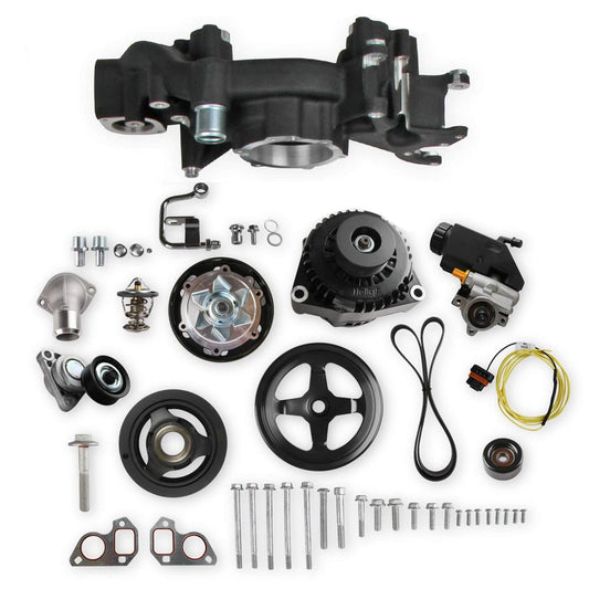 Mid Mount Accesory Sys. GM LS Engine - Black - Holley | Evolution Auto Retroworks