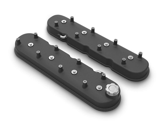 GM LS Tall Valve Cover Set - Satin Black - Holley | Evolution Auto Retroworks