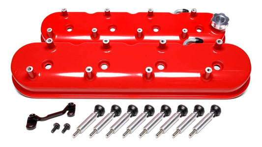 GM LS Tall Valve Cover Set - Gloss Red - Holley | Evolution Auto Retroworks