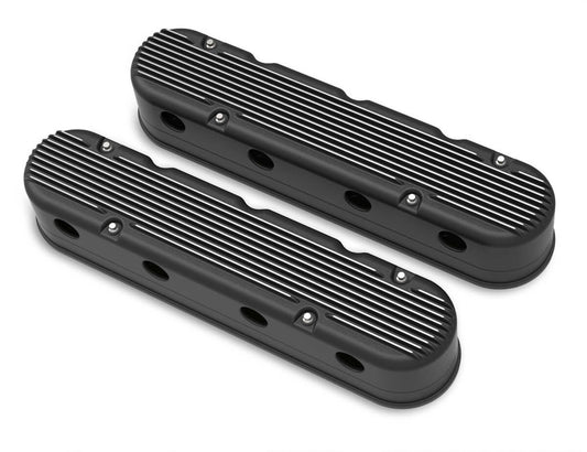 Valve Cover Set - GM LS 2 - Piece Design - Black - Holley | Evolution Auto Retroworks