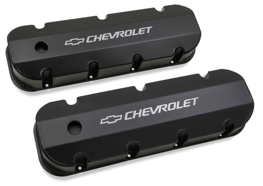 BBC Billet Rail Fab. Alm Valve Covers w/.125 Hole - Holley | Evolution Auto Retroworks