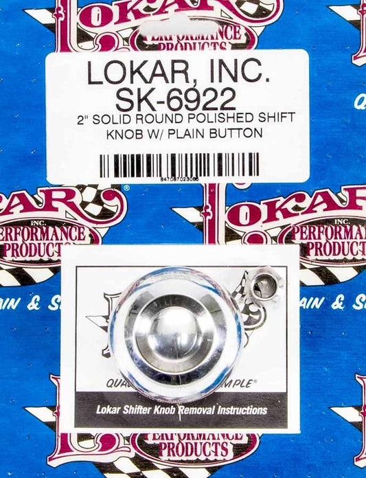 2in Shift Knob Solid Round Polished w/Button - Lokar | Evolution Auto Retroworks
