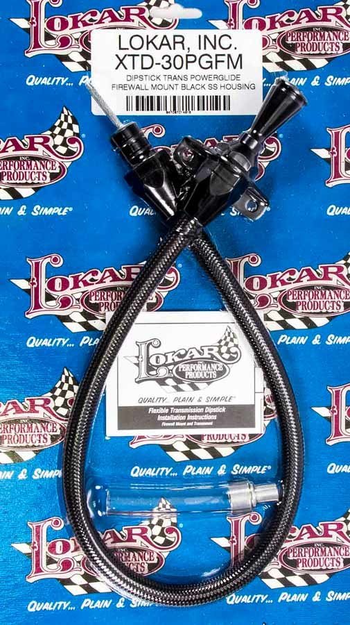 Black Trans Dipstick GM P/G Firewall Mount - Lokar | Evolution Auto Retroworks