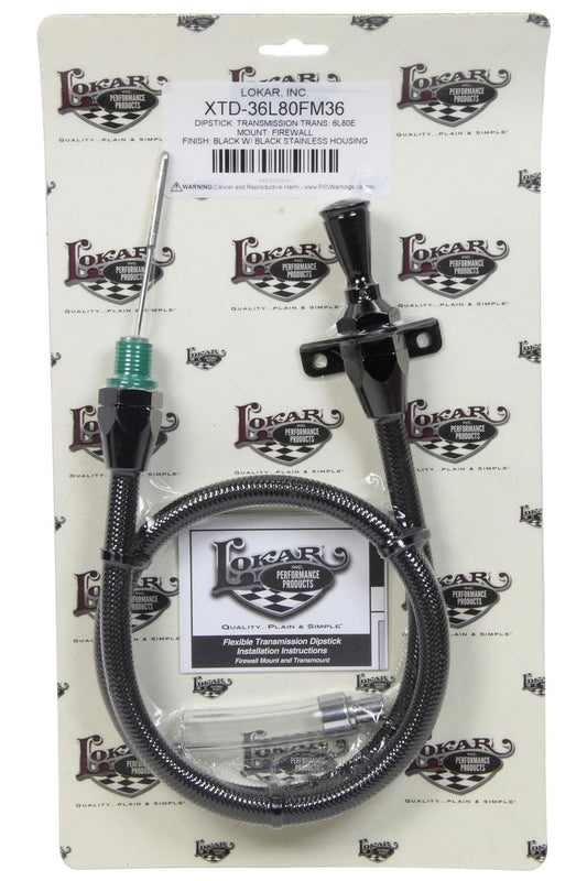 DIPSTICK TRANS 6L80 FIRE WALL MOUNT BLACK SS HOUS - Lokar | Evolution Auto Retroworks