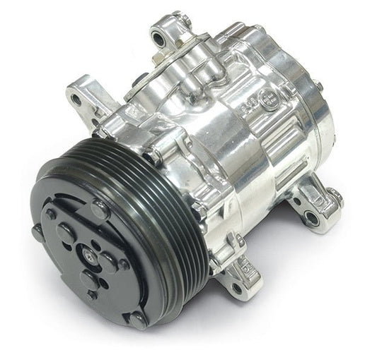 Sanden Style Chrome AC Compressor - March Performance | Evolution Auto Retroworks