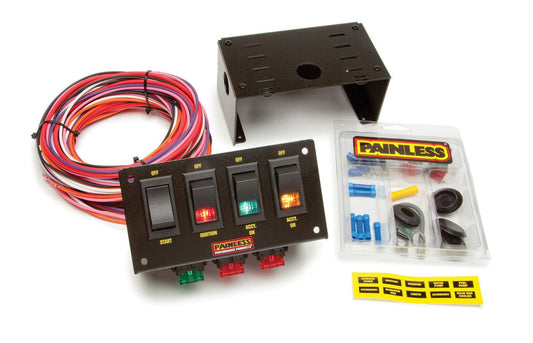 4 Switch Panel W/Harness - Painless Wiring | Evolution Auto Retroworks