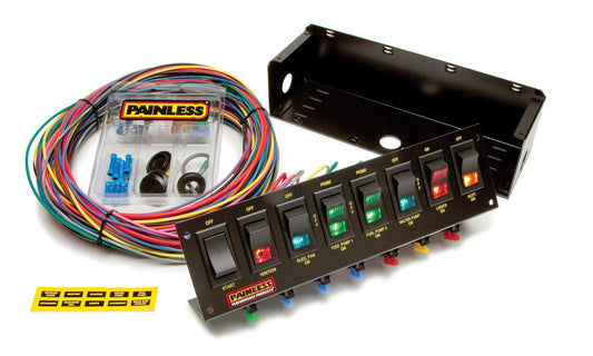 8 Switch Panel W/Harness - Painless Wiring | Evolution Auto Retroworks