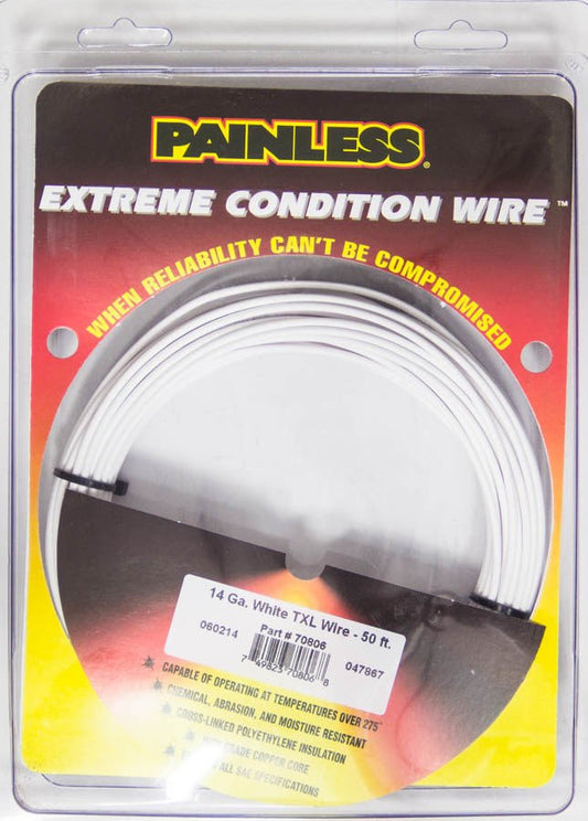14 Gauge White TXL Wire 50 Ft. - Painless Wiring | Evolution Auto Retroworks